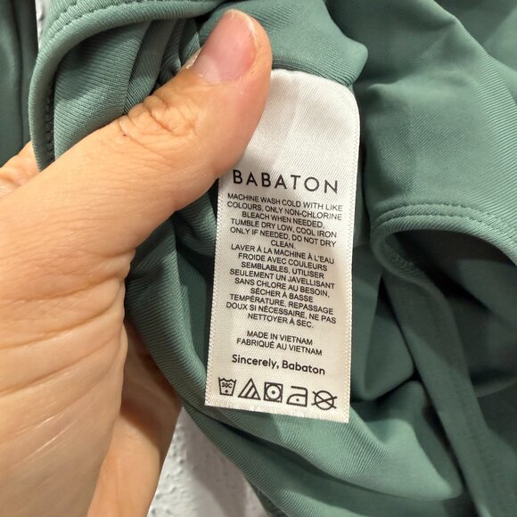 Babaton Aritzia Original Contour Squareneck Bodysuit Dusky Green Thong Size Med - Picture 13 of 15